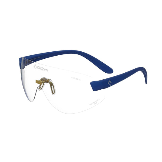 CliniSpecs Medical Safety Glasses Regal Navy with Gold Nose