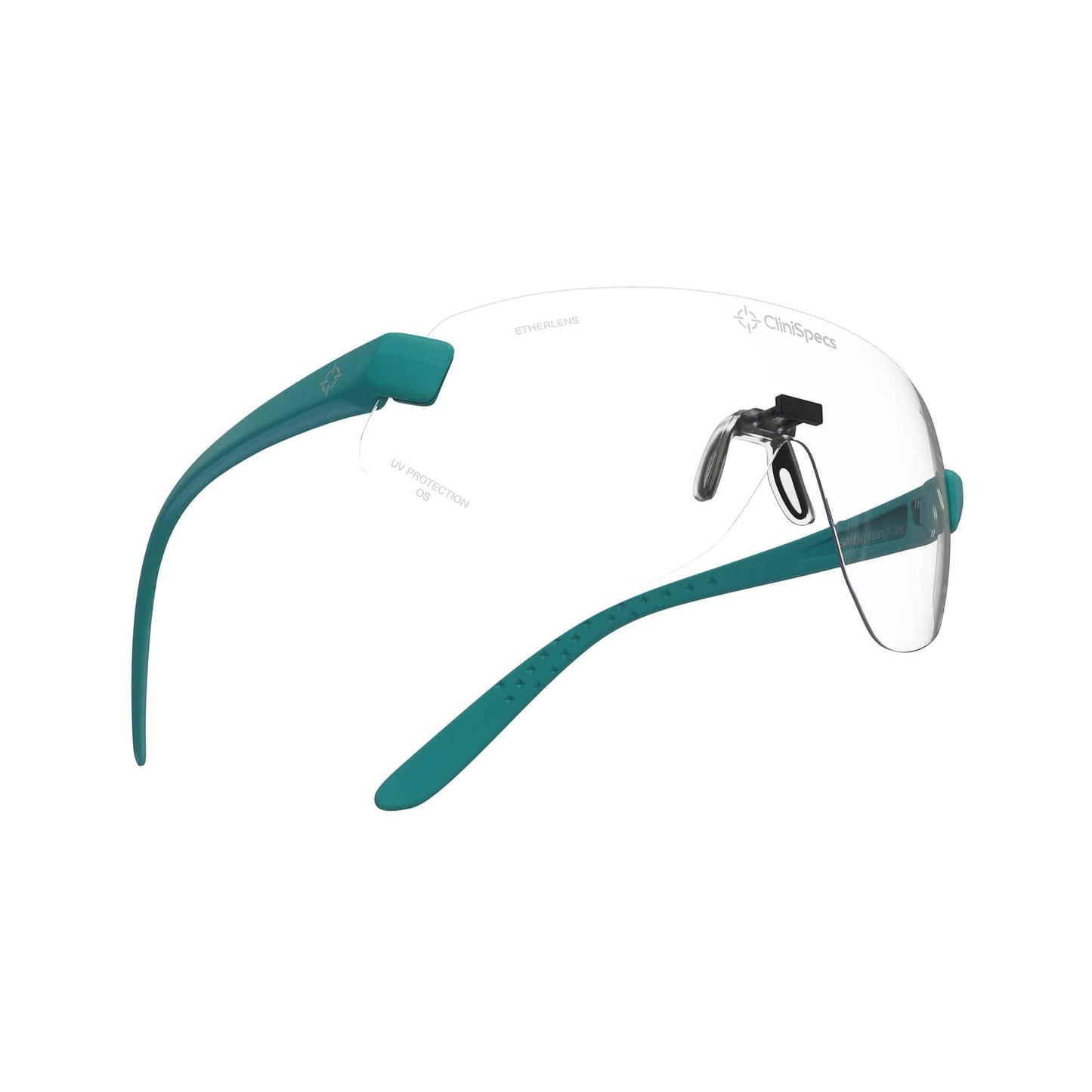 CliniSpecs Medical Safety Glasses Vector Teal with Black Nose