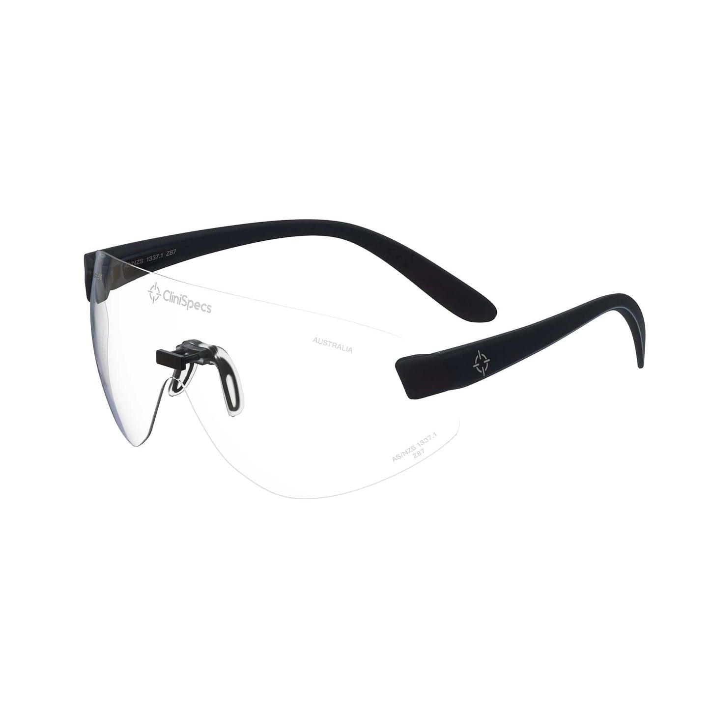 CliniSpecs Medical Safety Glasses Velvet Black with Black Nose