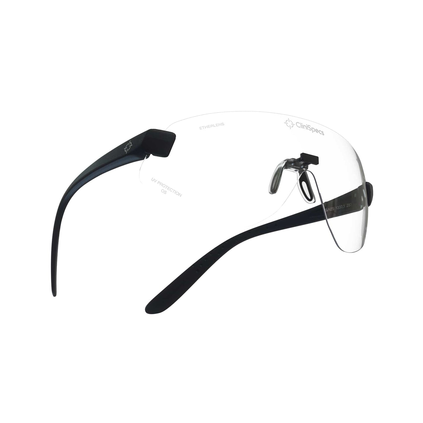 CliniSpecs Medical Safety Glasses Velvet Black with Black Nose