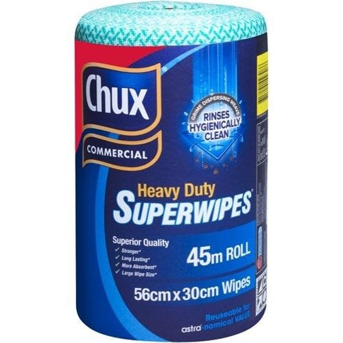Clorox cleaning & washroom supplies Carton of 6 Clorox Chux Superwipes Heavy Duty Roll Green 45m