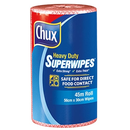 Clorox Cleaning & Washroom Supplies Carton of 6 Clorox Chux Superwipes Heavy Duty Roll Red 45m