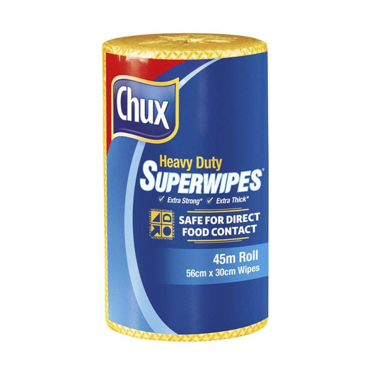 Clorox Australia cleaning & washroom supplies Carton of 6 Clorox Chux Superwipes Heavy Duty Roll Yellow 45M