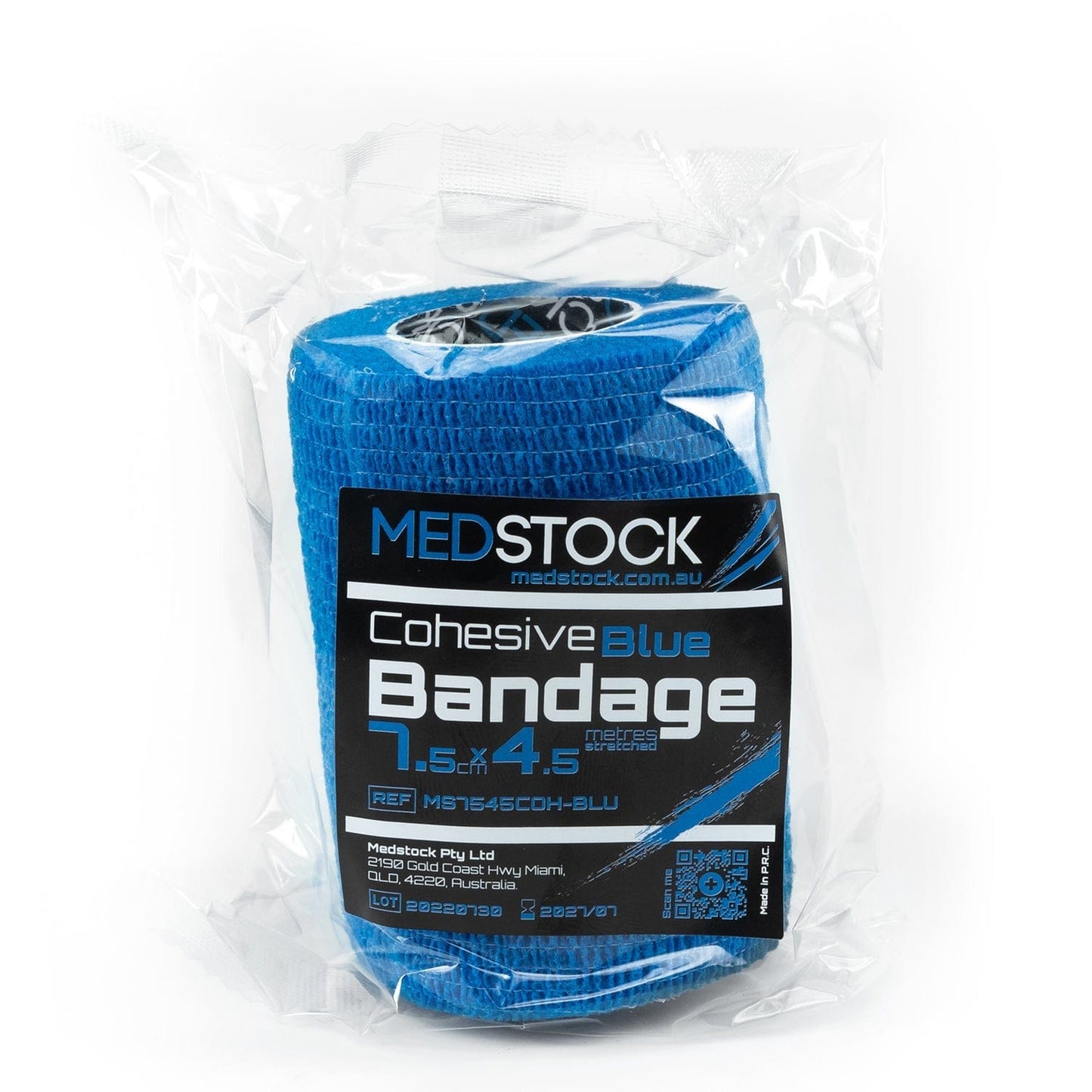 Cohesive Bandage BLUE 7.5CM X 4.5M (Stretched)