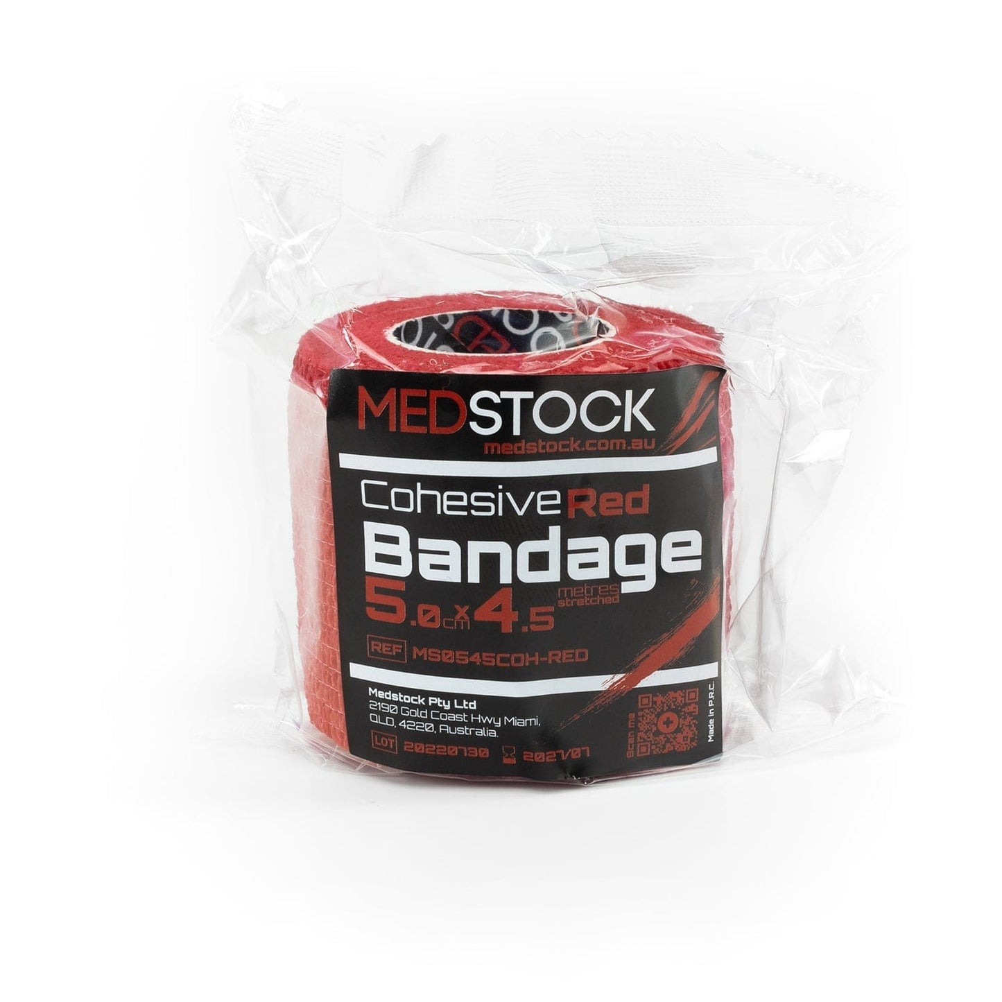 Cohesive Bandage RED 5CM X 4.5M (Stretched)