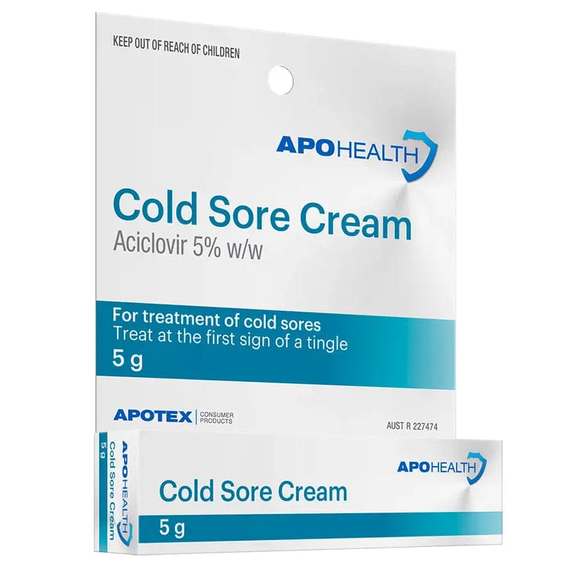 APO Health Antivirals Cold Sore Cream 5g - Aciclovir 5%