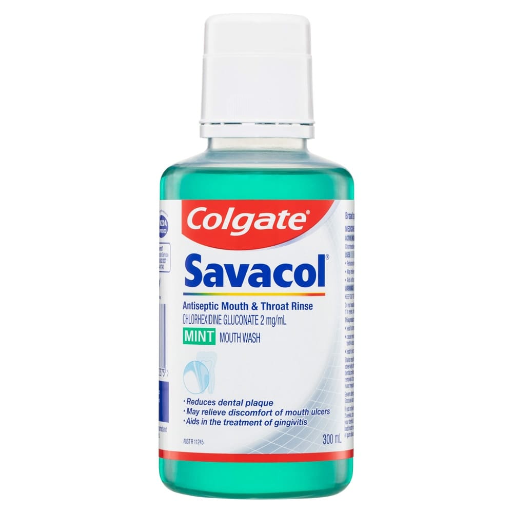 Colgate Mouthwashes Colgate Savacol Antiseptic Mouthwash Mint 300ml - Reduces Plaque