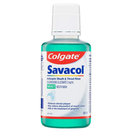 Colgate Mouthwashes Colgate Savacol Antiseptic Mouthwash Mint 300ml - Reduces Plaque