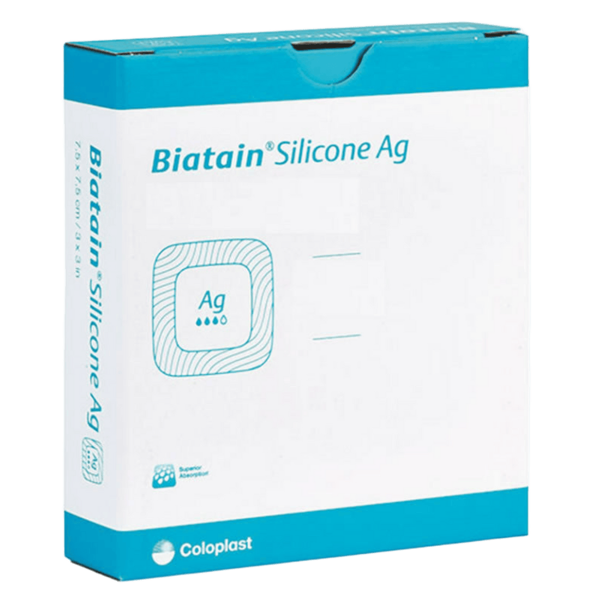 Coloplast Biatain Silicone Ag Adhesive Foam 7.5 x 7.5cm