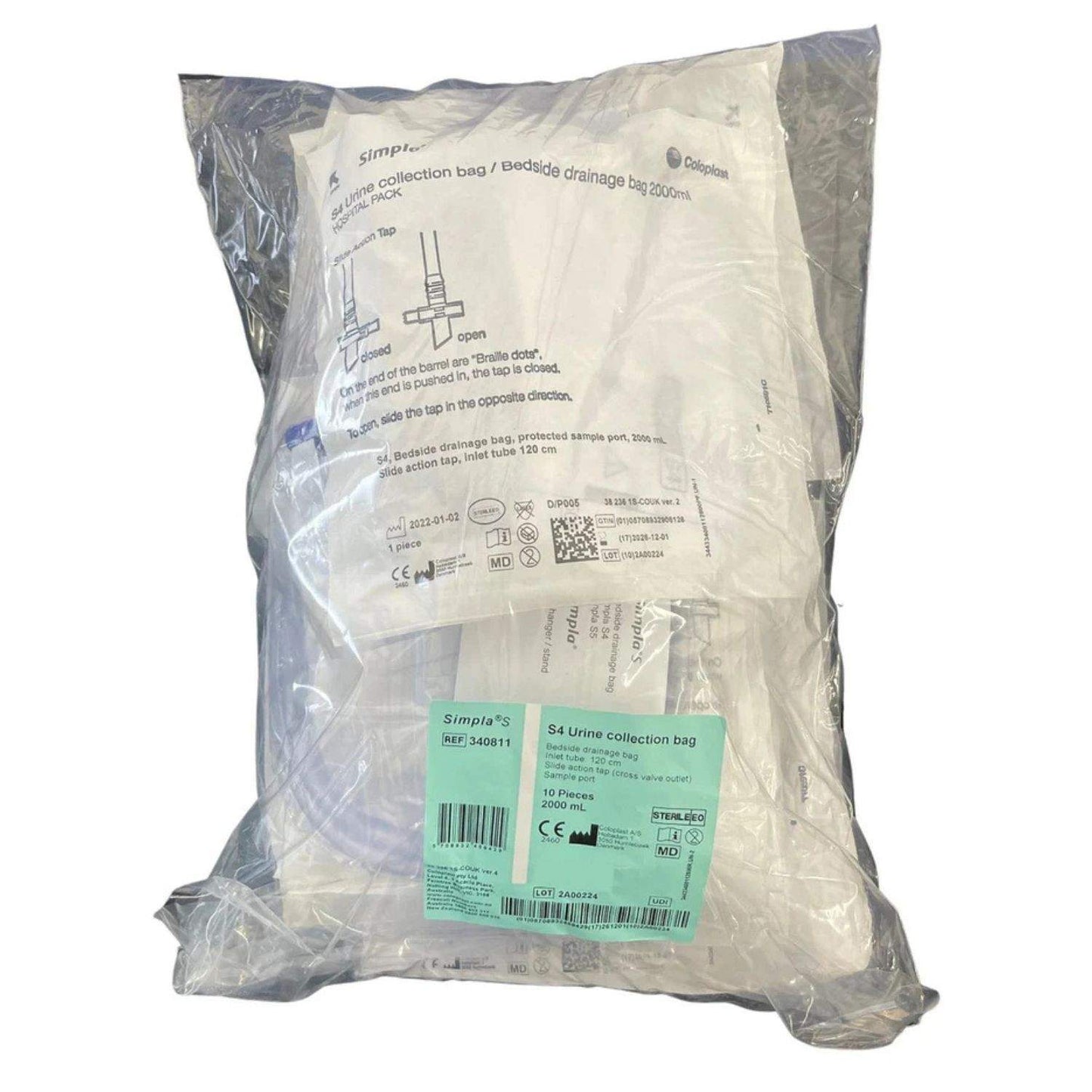 Coloplast Simpla S4 2000ml Urine Drainage Bag with Tap  Sterile