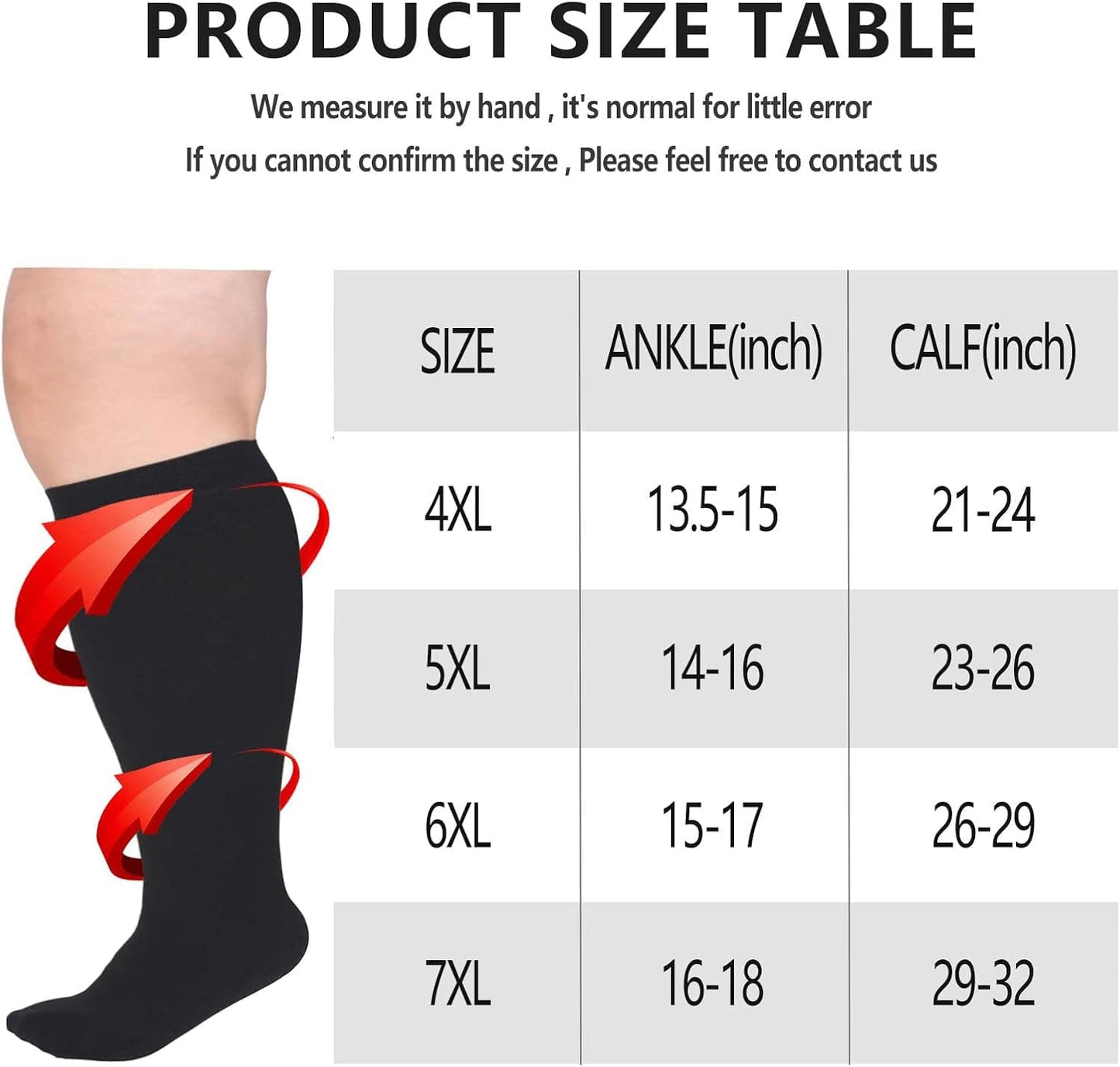Compression Socks For Women Men,Plus Size Compression Socks Men Women,Wide Calf Compression Stocking.Extra Large Compression Socks.