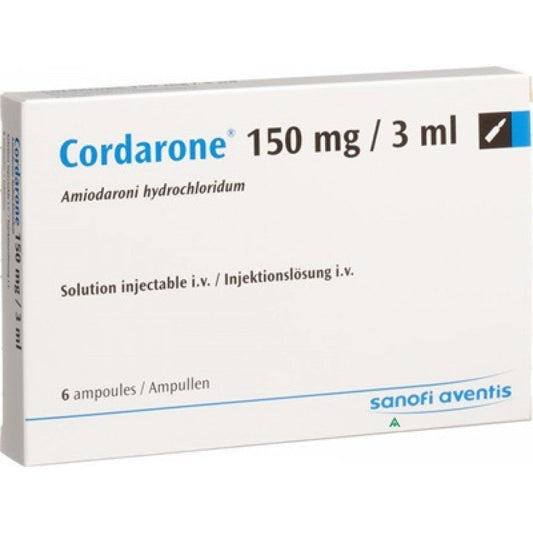 Sanofi Aventis Medications Cordarone Intravenous (IV) 150mg/3ml Amiodarone Hydrochloride Injection