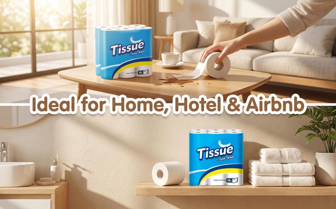 Coreless Toilet Paper, 18 Rolls Per Carton
