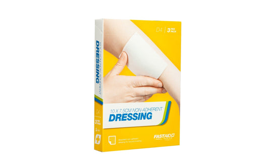 FastAid First Aid Consumables D4, Non-Adherent Dressing, 10 x 7.5cm