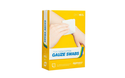 FastAid First Aid Consumables D9, Gauze Swabs, 7.5 x 7.5cm, 5's