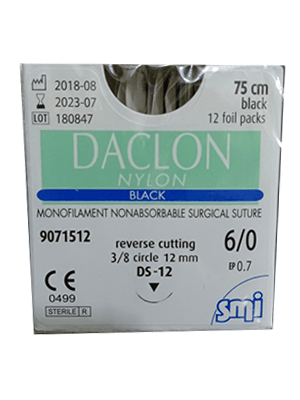 Daclon Nylon 6-0 12mm RC 75cm Black
