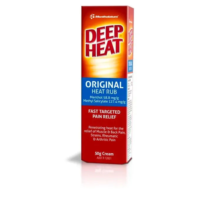 Deep Heat Pain Relievers Deep Heat Original Heat Rub Cream 50g - Fast Pain Relief for Muscles and Joints