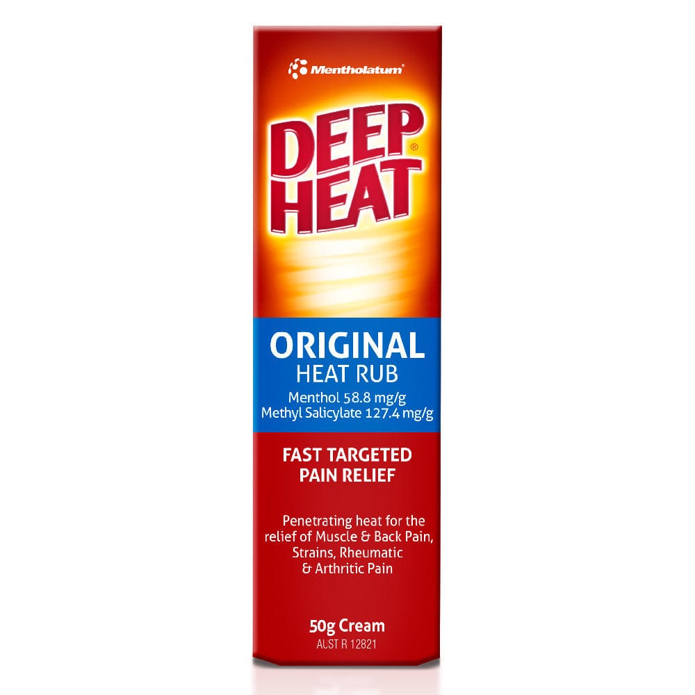 Deep Heat Pain Relievers Deep Heat Original Heat Rub Cream 50g - Fast Pain Relief for Muscles and Joints