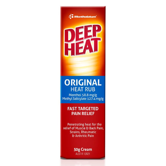 Deep Heat Pain Relievers Deep Heat Original Heat Rub Cream 50g - Fast Pain Relief for Muscles and Joints