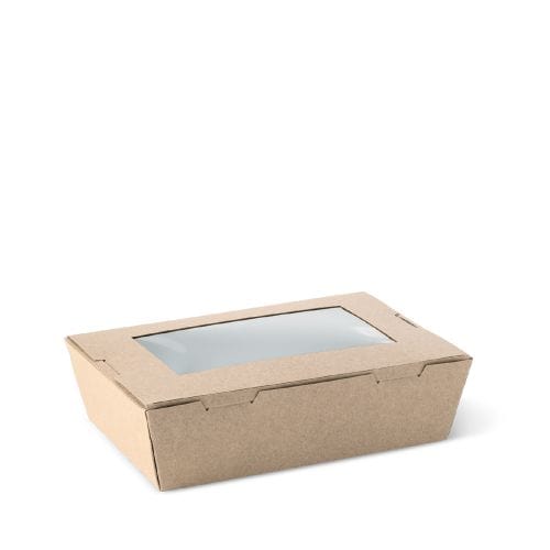 Detpak Disposable Food Packaging Carton of 200 Detpak Lunch Box Window Large Brown