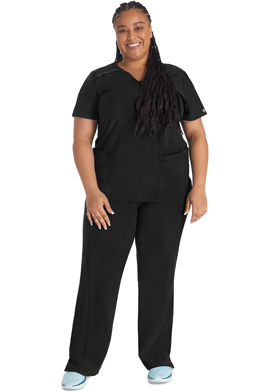 Dickies EDS Essentials  Scrub DK625 Mock Wrap Top Black