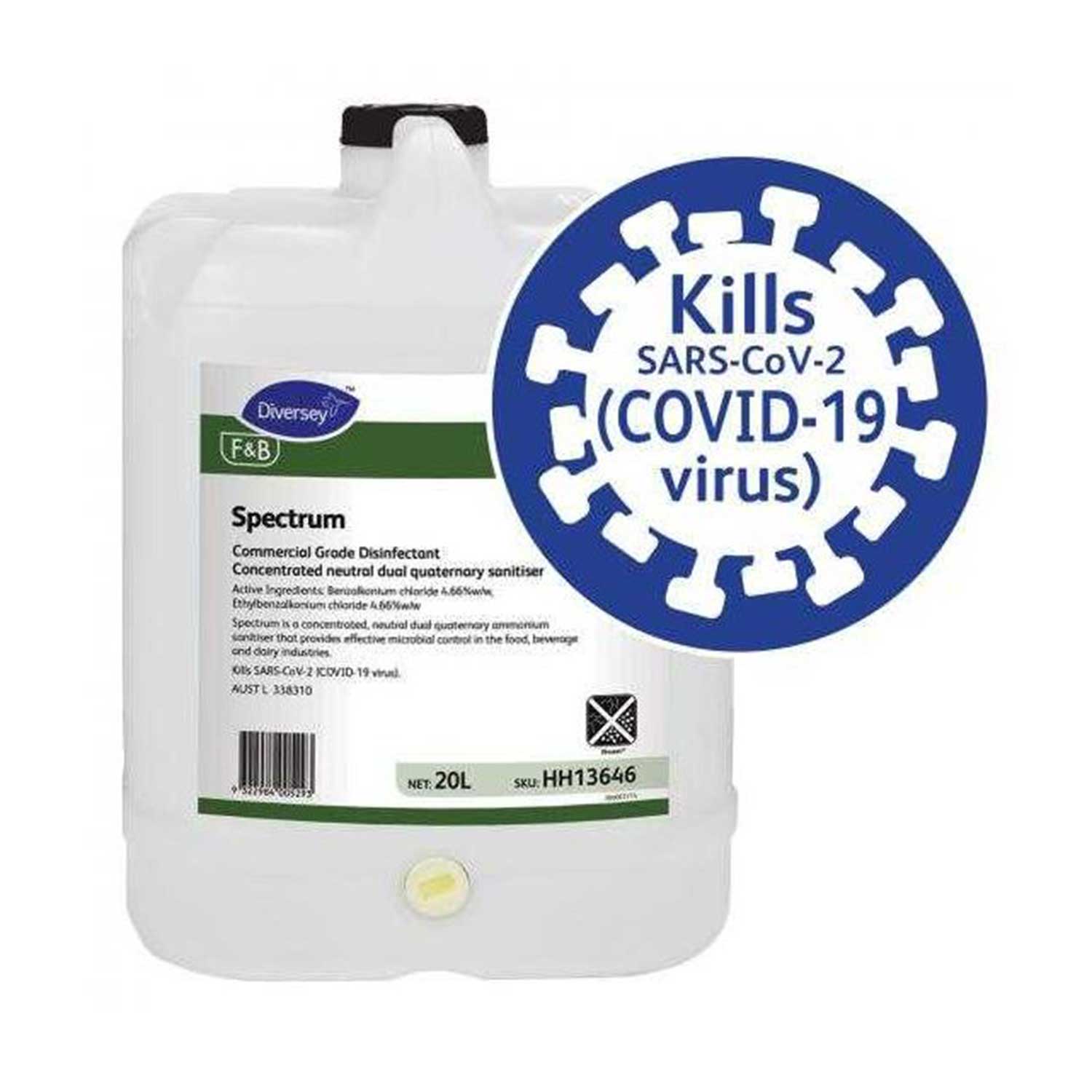 Diversey Cleaning & Washroom Supplies Drum of 1 Diversey Spectrum 20L General Purpose Sanitiser