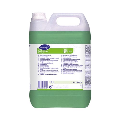 Diversey Cleaning & Washroom Supplies Carton of 2 Diversey Suma Star D1 Hand Dishwashing Detergent 5L