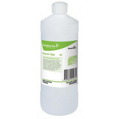 Diversey Cleaning & Washroom Supplies Carton of 6 Diversey Suma Star D1 Hand Dishwashing Liquid 750ml