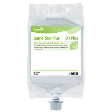 Diversey Cleaning & Washroom Supplies Carton of 4 Diversey Suma Star Plus D1 Hand Dishwashing Liquid 1.5L