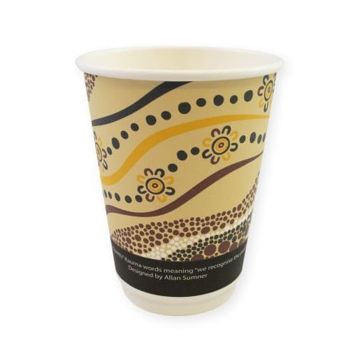 Double Wall Paper Hot Cup, 12oz, WBBC, Indigenous Design by Allan Sumner (FSC)