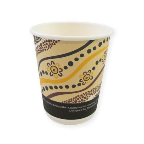 Sustain Coffee Cup Double Wall Paper Hot Cup, 8oz , Indigenous Design by Allan Sumner (FSC)