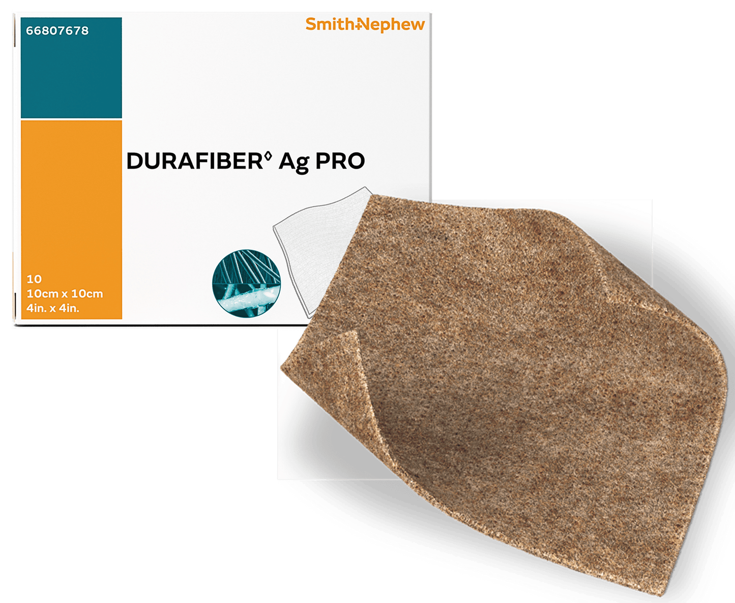 DURAFIBER Ag PRO Gelling Silver Fiber Dressing 10cm x 10cm