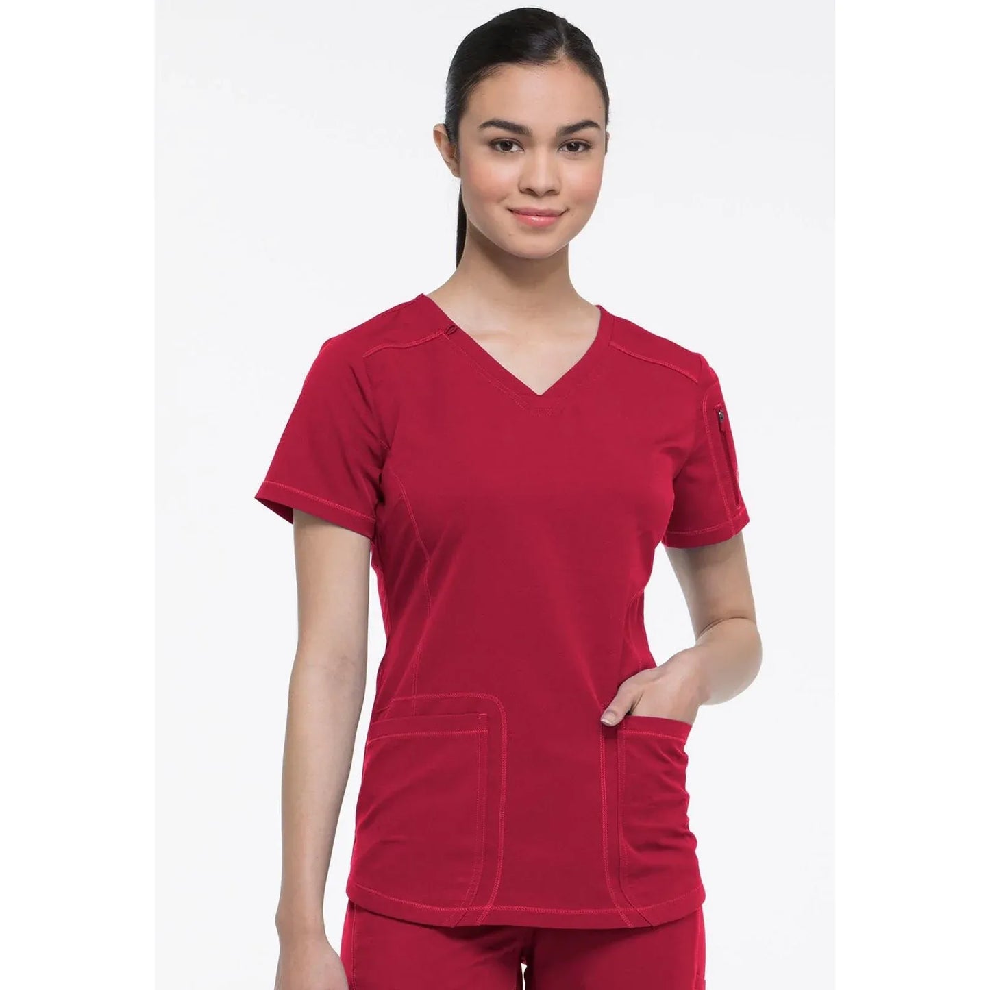 Dickies Dynamix Scrub Tops Red / XXS Dynamix Scrubs V-Neck Top DK730