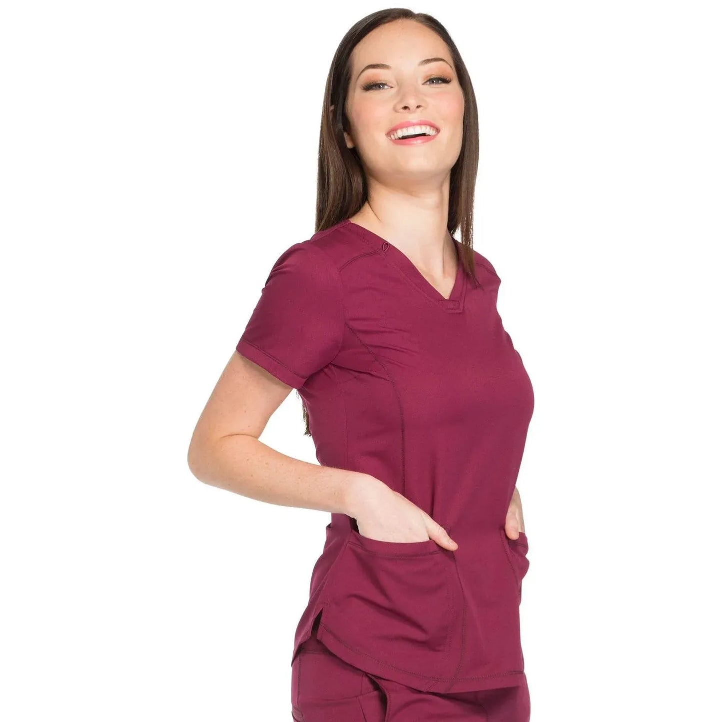 Dickies Dynamix Scrub Tops Wine / XXS Dynamix Scrubs V-Neck Top DK730