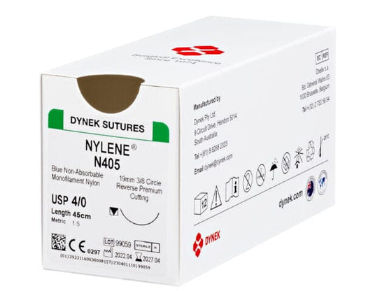 Dynek Nylene Non-Absorb-Synth Mono Blue Polyamide Nylon Suture 3/0 76cm 40mm 0.375 RC