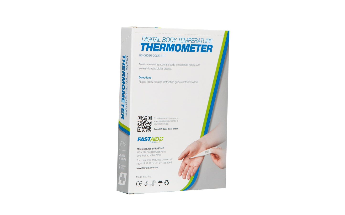 FastAid First Aid Consumables E12, Thermometer Digital Stick Style