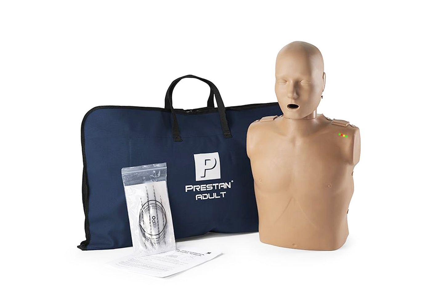 Prestan Professional Adult CPR-AED Training Manikin - with Blue CPR Monitor, 10 lung bags and a nylon carrying case