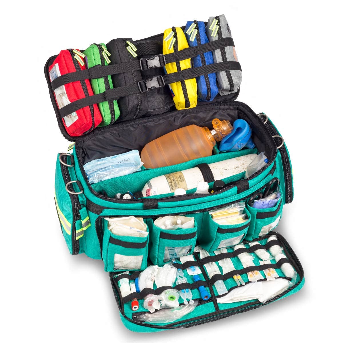 Elite Bags CRITICALS Advanced Life Support Emergency Bag – Green – Open