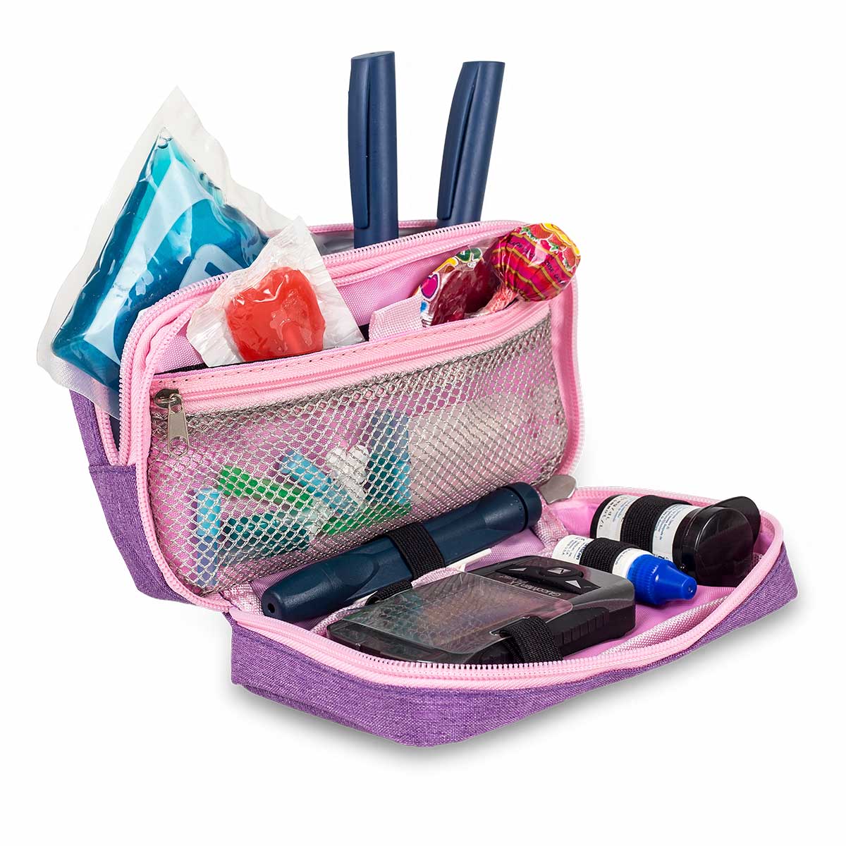 Elite Bags DIABETICS Isothermal Diabetes Kit Pouch – Violet – Open