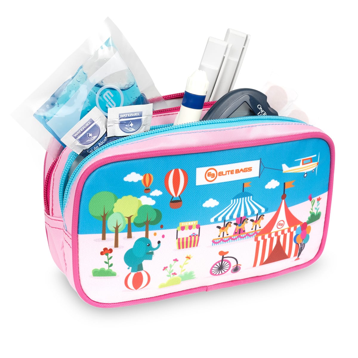 Elite Bags DIAS KIDS Isothermal Diabetes Kit Pouch for Children – Circus Print – Open