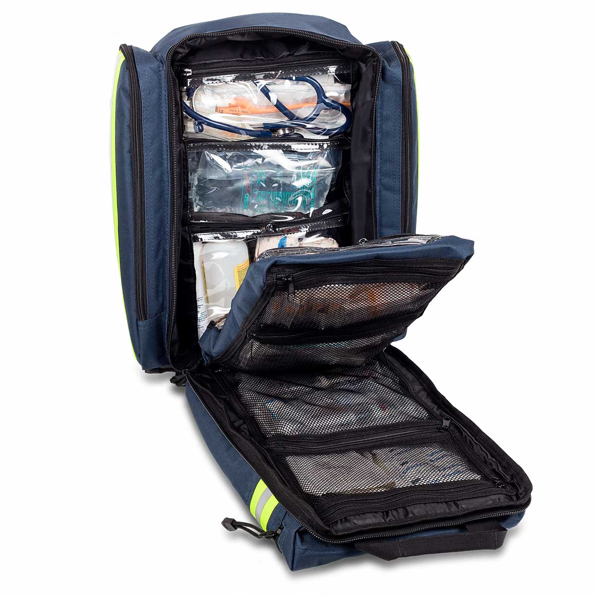 Elite Bags EMS Basic Life Support Rescue Backpack – Blue – Open