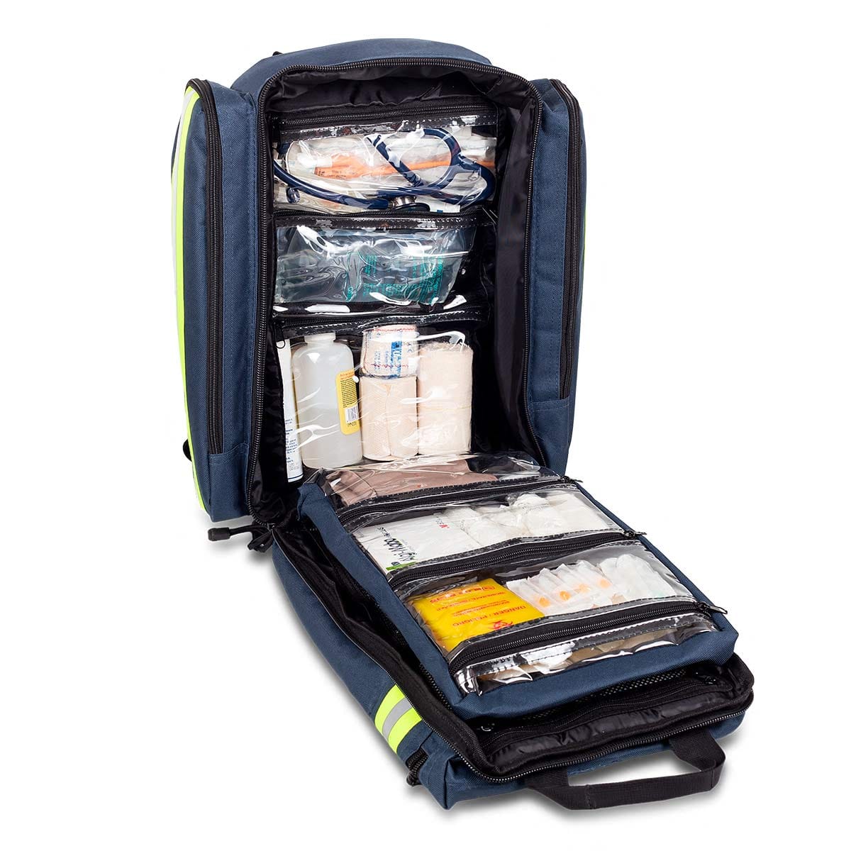 Elite Bags EMS Basic Life Support Rescue Backpack – Blue – Open