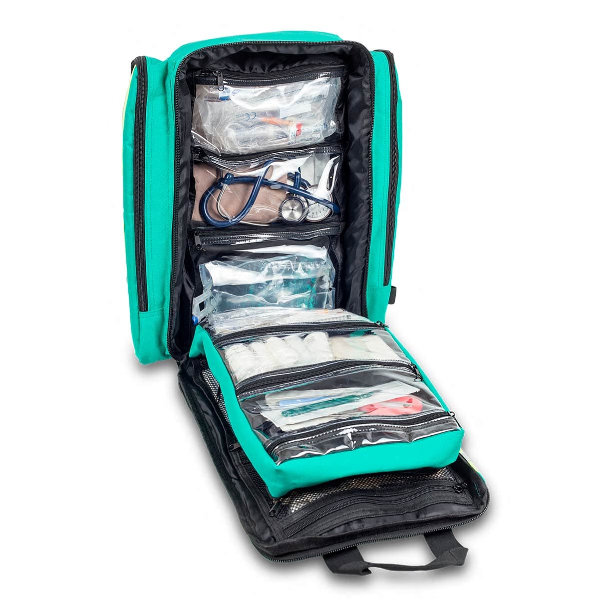 Elite Bags EMS Basic Life Support Rescue Backpack – Green – Open