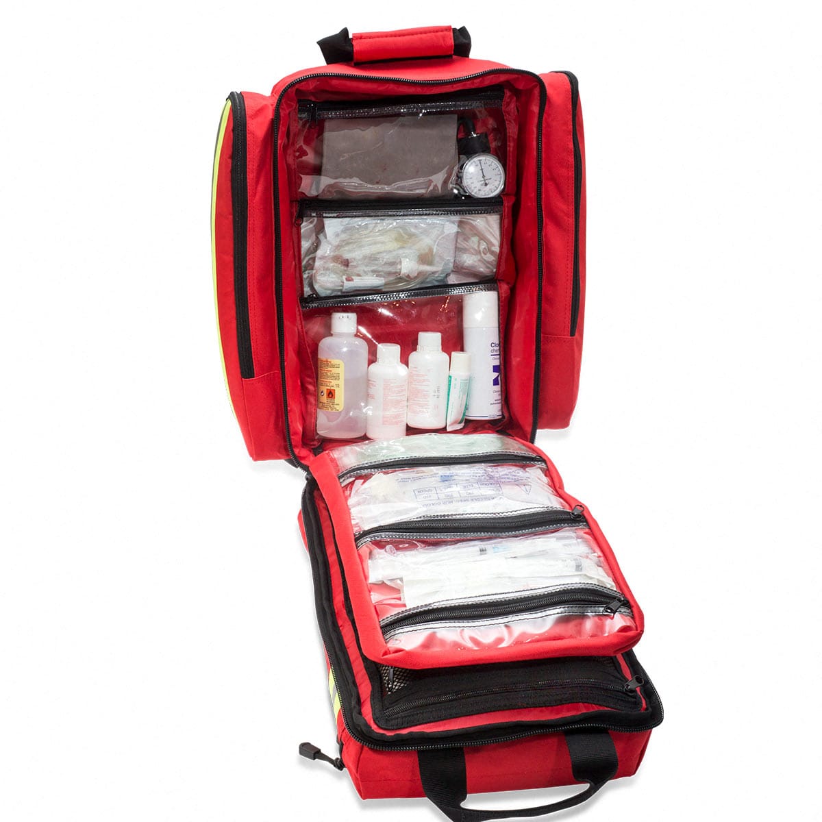 Elite Bags EMS Basic Life Support Rescue Backpack – Red – Open