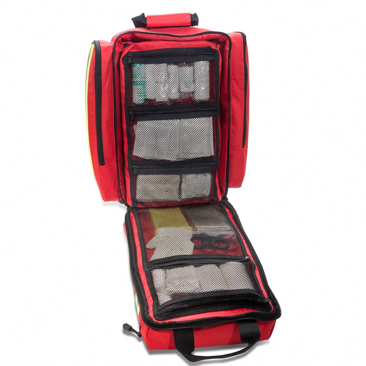 Elite Bags EMS Basic Life Support Rescue Backpack – Red – Open