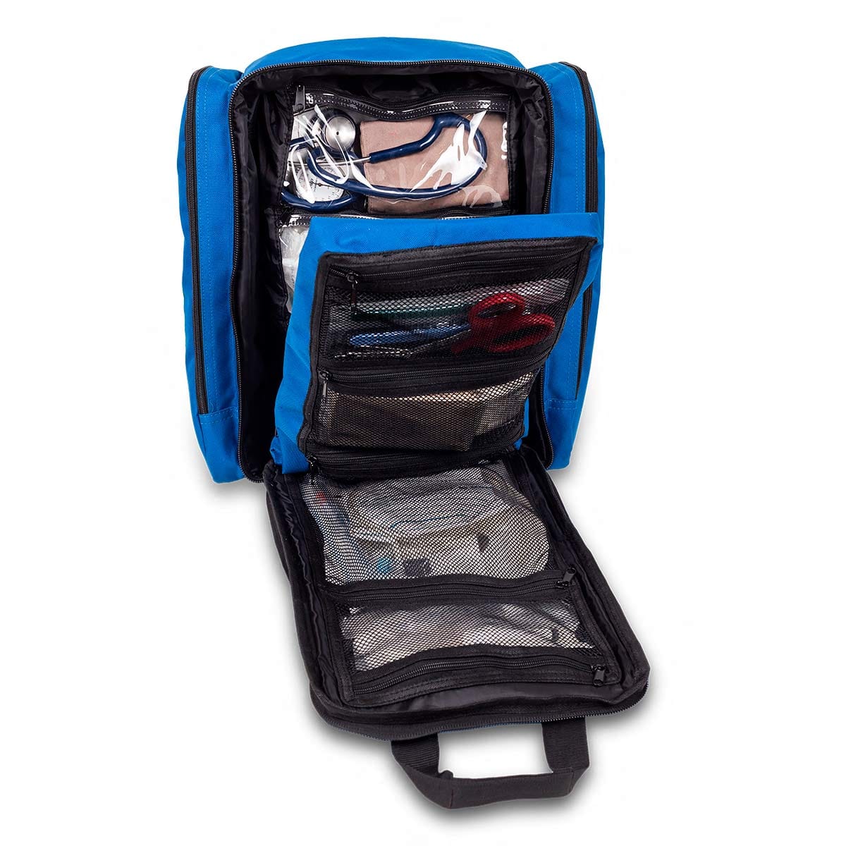 Elite Bags EMS Basic Life Support Rescue Backpack – Royal Blue – Open