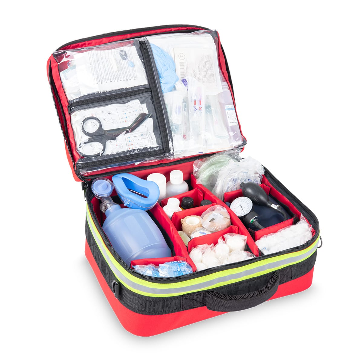 Elite Bags EMS Emergency Case with Shoulder Strap – Red – Open