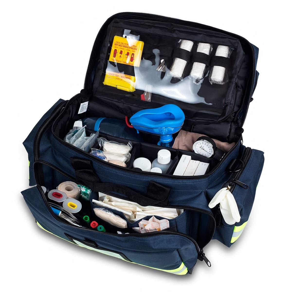 Elite Bags EMS Large Capacity Emergency Medical Bag – Blue – Open
