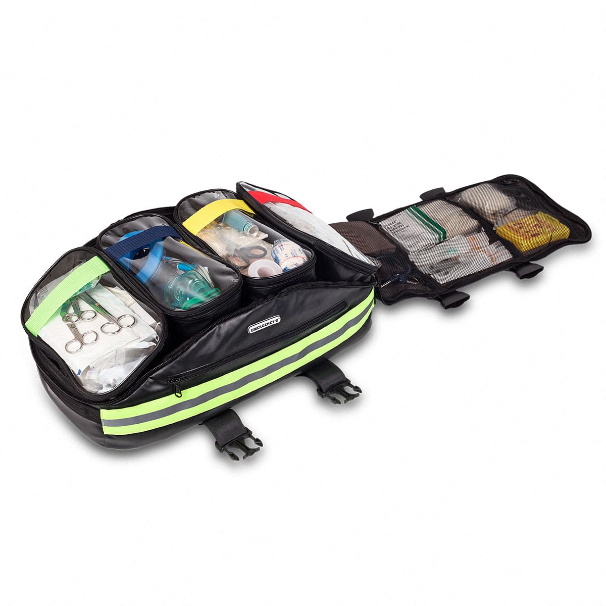 Elite Bags EMS Trapezoidal Emergency Medical Backpack – Black – Open