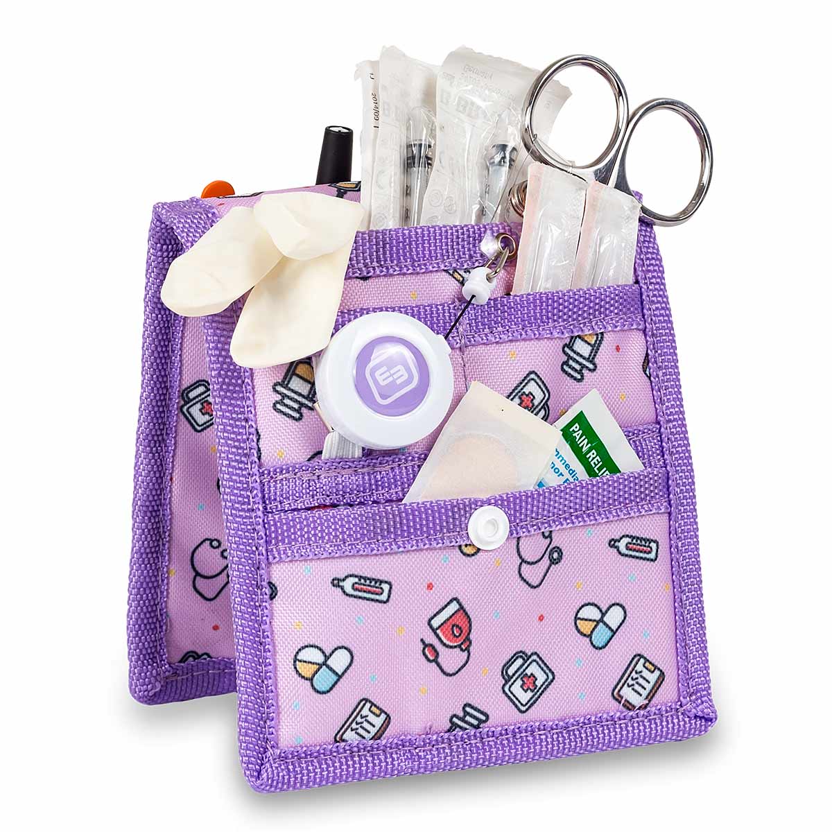 Elite Bags KEENS Nurse Organiser – Medical Symbols Purple – Open